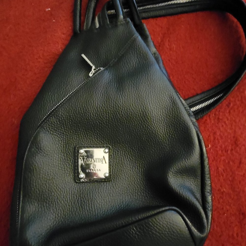 Valentina  Pebbled Leather Sling Hobo